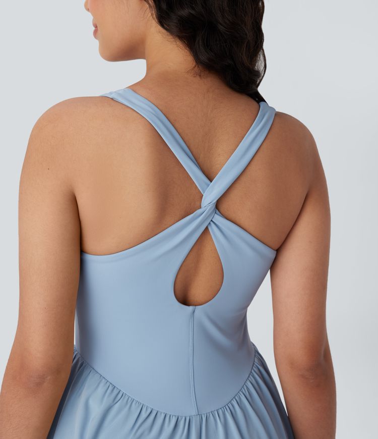 breezeful corset 2-in-1 pocket mini quick dry flowy pickleball active dress-long length