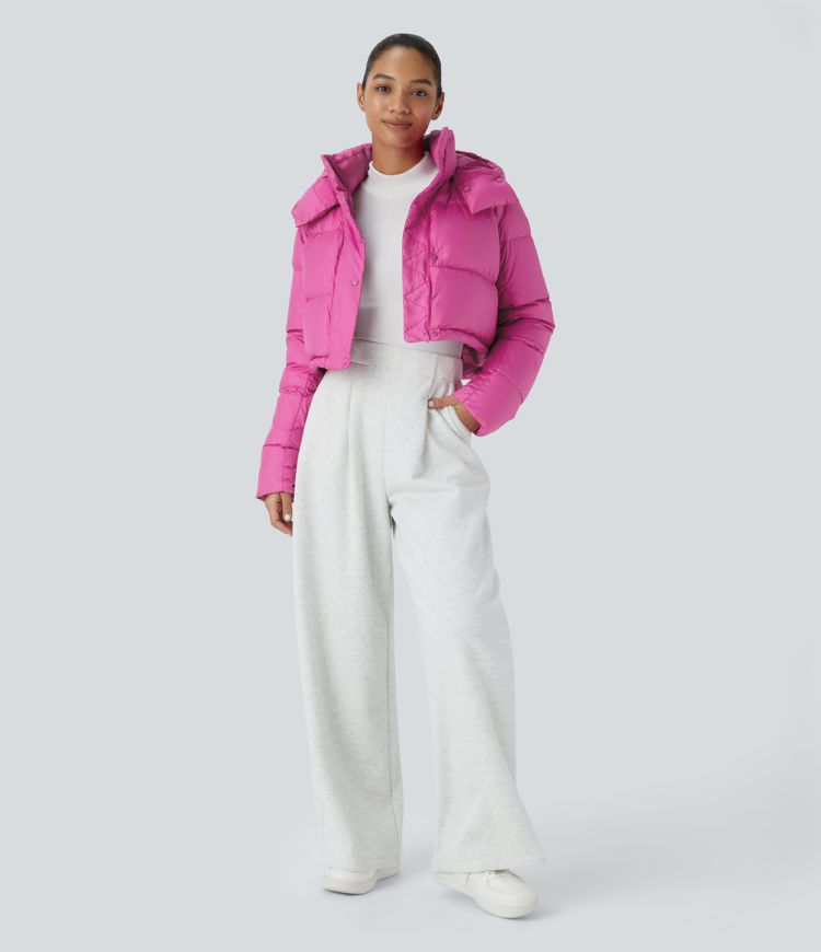 wasserabweisende abnehmbare kapuze lange Ärmel unsichtbare taschen lässige steppjacke
