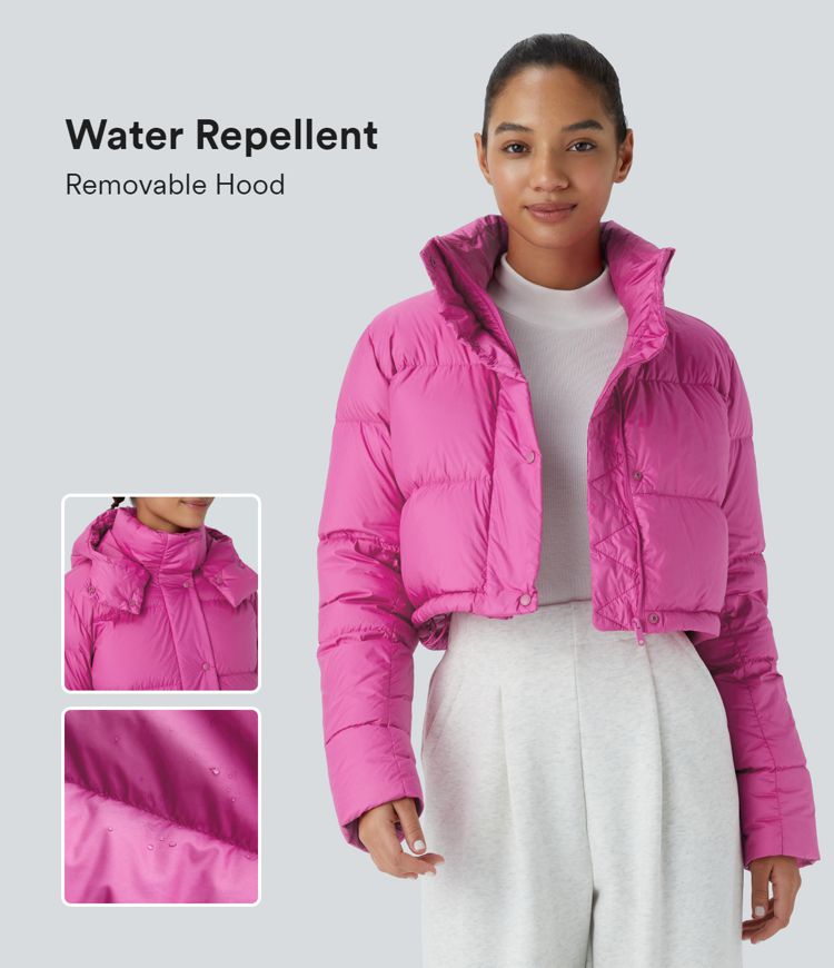 wasserabweisende abnehmbare kapuze lange Ärmel unsichtbare taschen lässige steppjacke