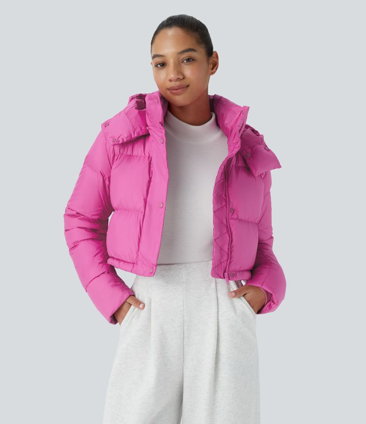 wasserabweisende abnehmbare kapuze lange Ärmel unsichtbare taschen lässige steppjacke
