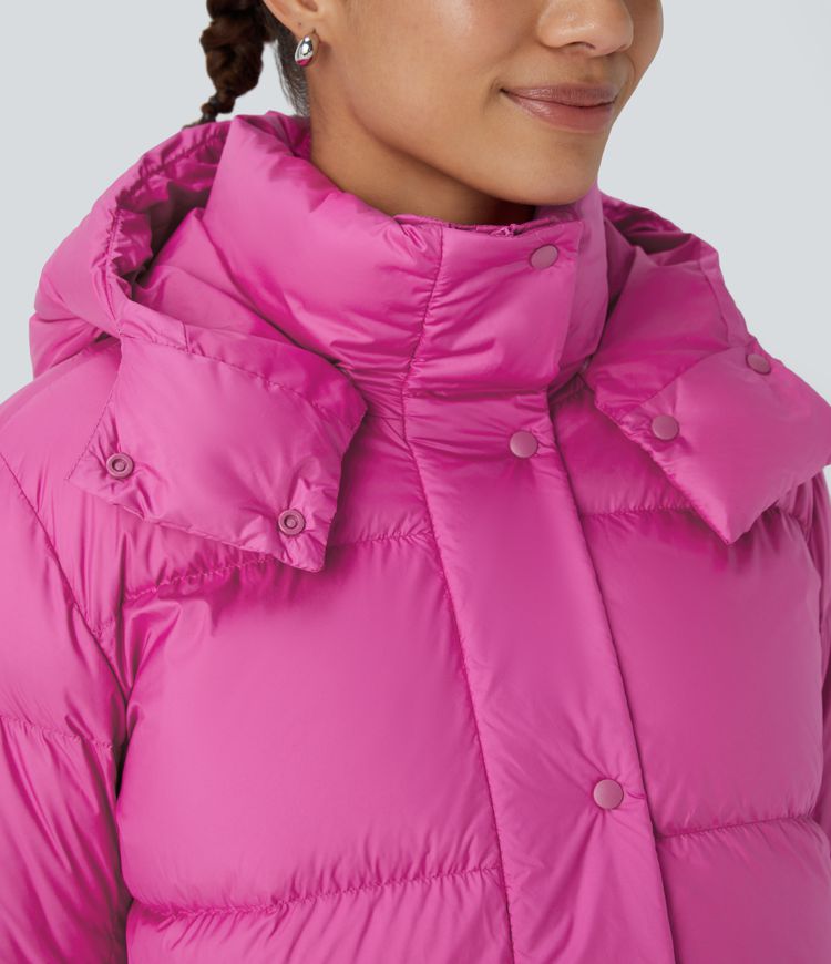 wasserabweisende abnehmbare kapuze lange Ärmel unsichtbare taschen lässige steppjacke