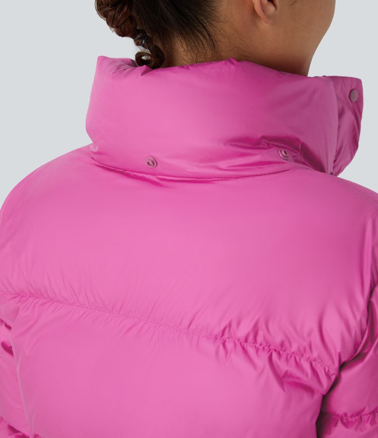 wasserabweisende abnehmbare kapuze lange Ärmel unsichtbare taschen lässige steppjacke