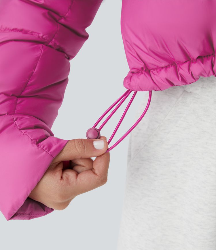 wasserabweisende abnehmbare kapuze lange Ärmel unsichtbare taschen lässige steppjacke