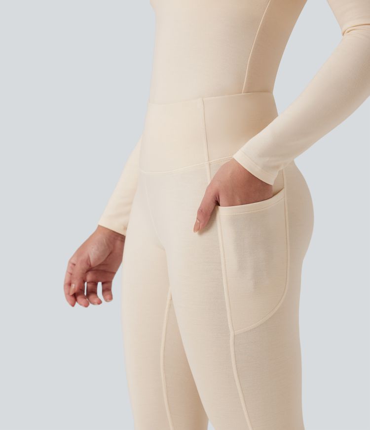 halara heatcore leggings mit hohem bund wärmend und lässig mit taschen