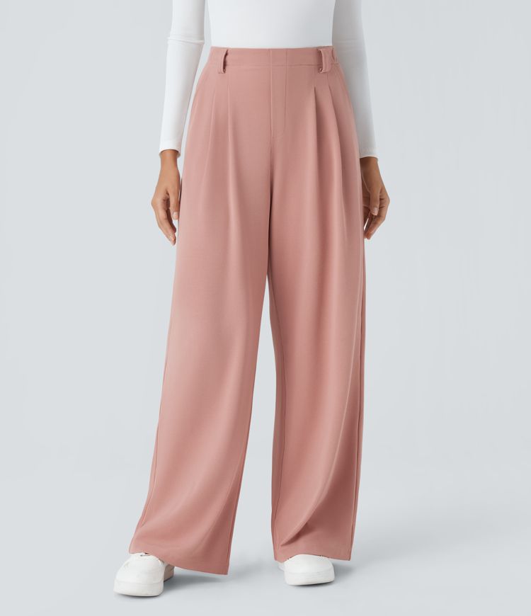 halara flex arbeitshose mit hohem bund taschen und weitem bein waffelsohle