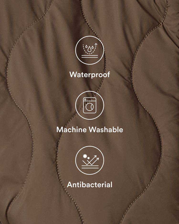 strapazierfähige wasserabweisende hochgeschlossene gesteppte weste mit kordelzug am saum und taschen aus synthetikdaunen