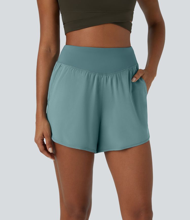 breezeful high waisted pocket quick dry casual shorts 4
