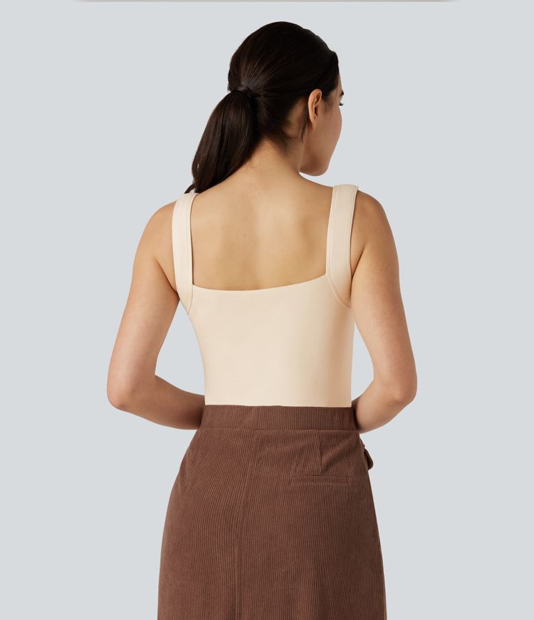 lässiges wärmendes tanktop mit quadratischem ausschnitt