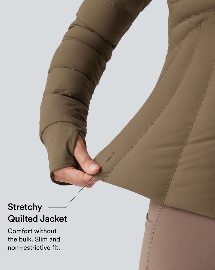 puffflex stehkragen daumenlöcher dehnbare wattierte trainingsjacke mit taschen