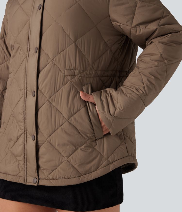 strapazierfähige wasserabweisende kontrastfarbene cord-freizeitjacke mit kordelzug und taschen