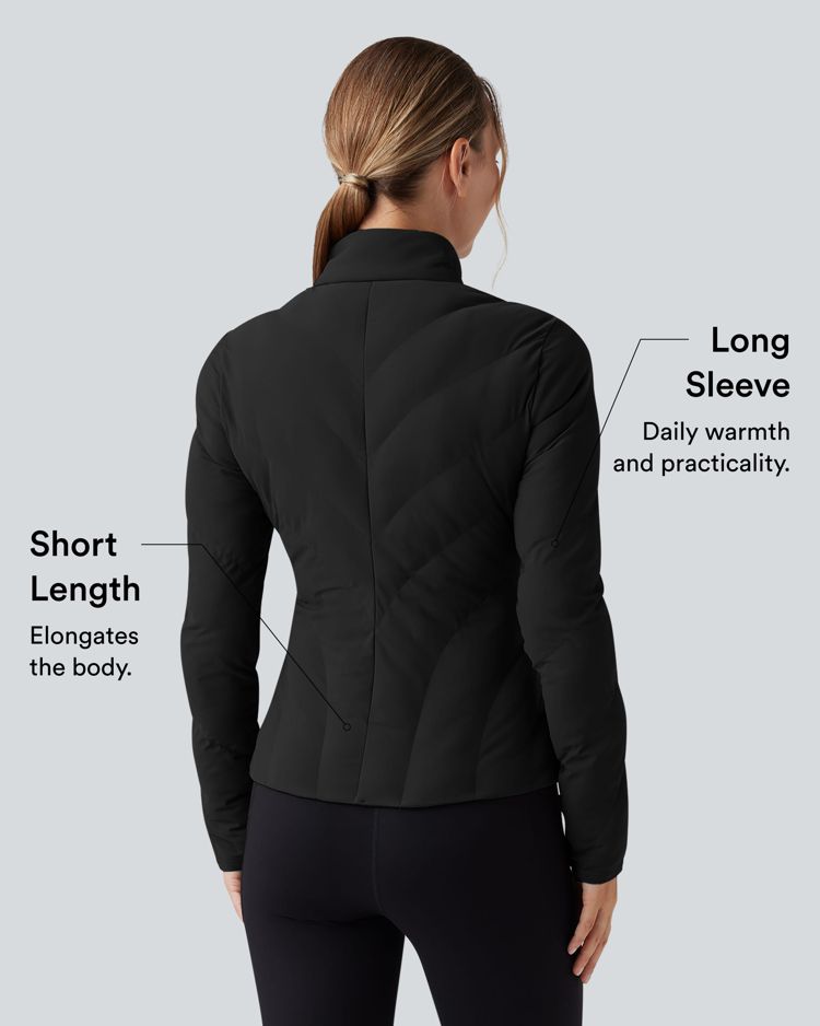 puffflex steppjacke mit hohem kragen langen Ärmeln stretchanteil und taschen