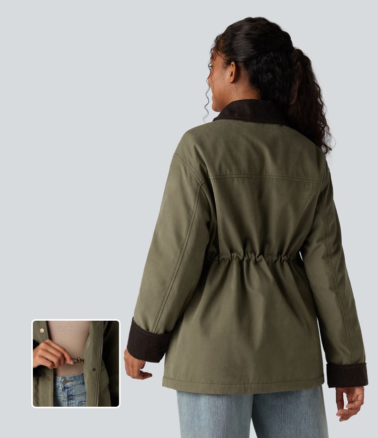 langärmlige lässige stalljacke mit taschen